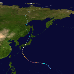 台風２１号の残した進路