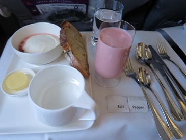 カンタス航空５７５便　機内食
