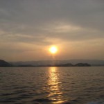 長崎県大村湾の夕景